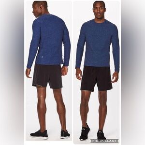 Lululemon Surge Warm Long Sleeve Shirt Men's Size XL Heathered  Blue M3AOQS